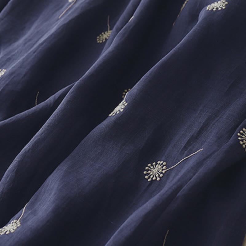 Robe midi sans manches à imprimé Buddha Stones MidnightBlue, lacée et dotée de poches - image 8