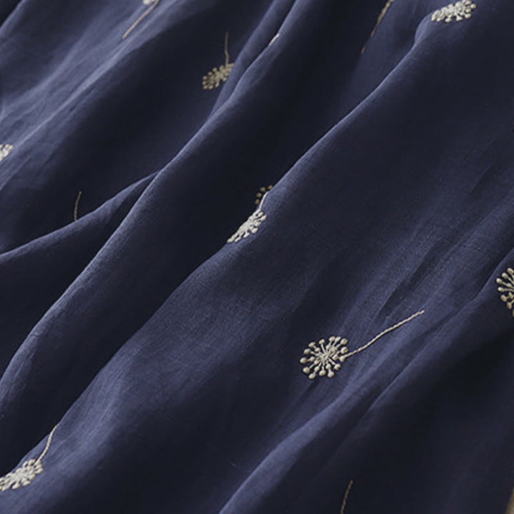 Robe midi sans manches à imprimé Buddha Stones MidnightBlue, lacée et dotée de poches - image 8
