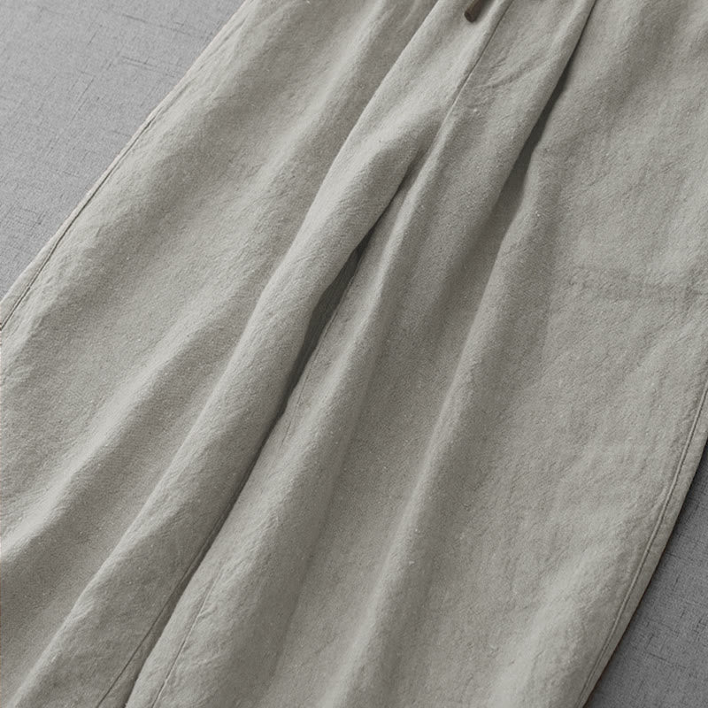 Pantalon femme Buddha Stones décontracté à cordon de serrage, design simple et poches - image 8