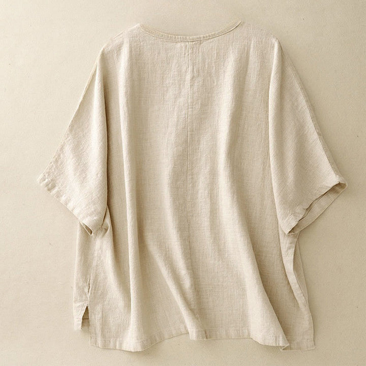 T-shirt ample à manches courtes et col rond pour femme, motif Buddha Stones - image 1