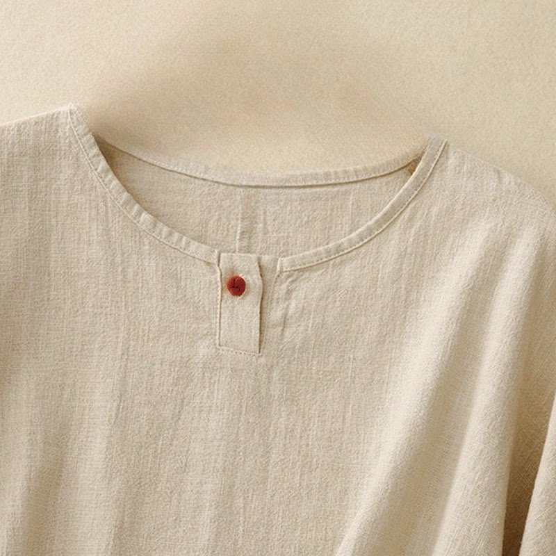 T-shirt ample à manches courtes et col rond pour femme, motif Buddha Stones - image 2
