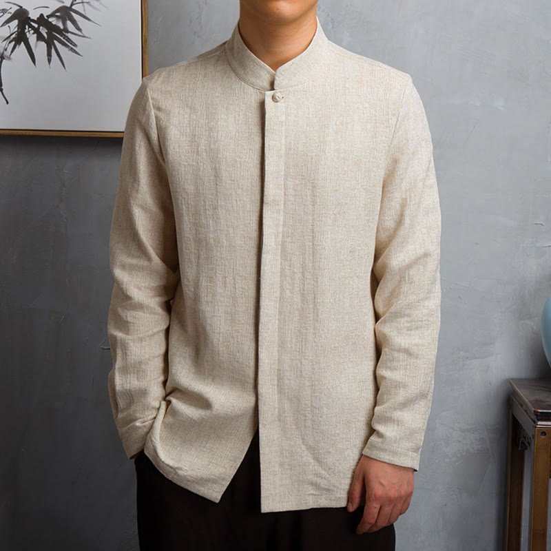 Veste de costume Tang chinoise unie avec Buddha Stones - Lin - US/UK/AU42，EU52 (4XL) - image 0