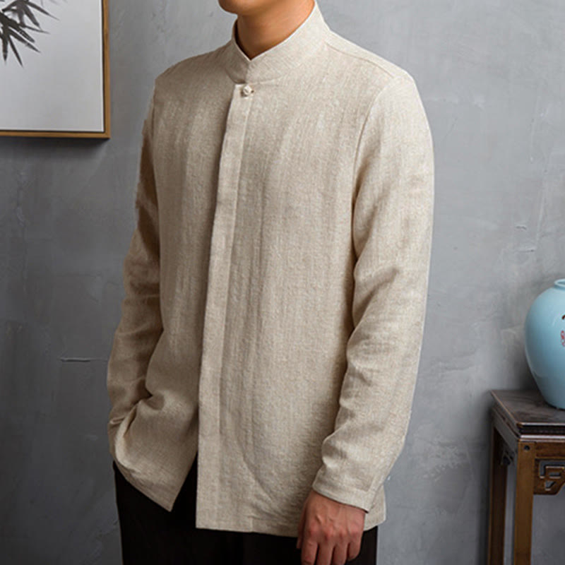 Veste de costume Tang chinoise unie avec Buddha Stones - image 1