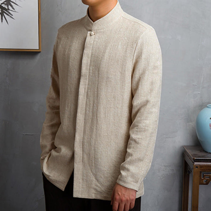 Veste de costume Tang chinoise unie avec Buddha Stones - image 1
