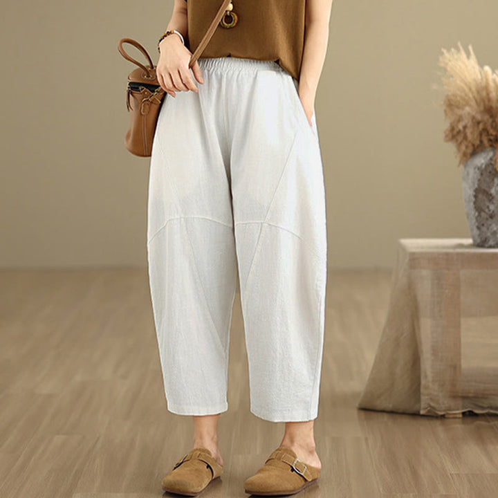 Pantalon harem pour femme, couleur unie, longueur printemps 7-8, avec poches, Buddha Stones - image 24