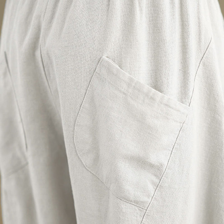 Pantalon harem pour femme, couleur unie, longueur printemps 7-8, avec poches, Buddha Stones - image 27