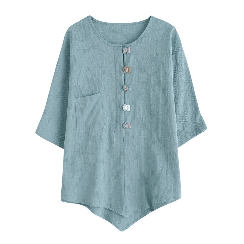 Chemise femme à manches courtes, manches courtes, motif floral coloré et grenouille , Buddha Stones - image 2