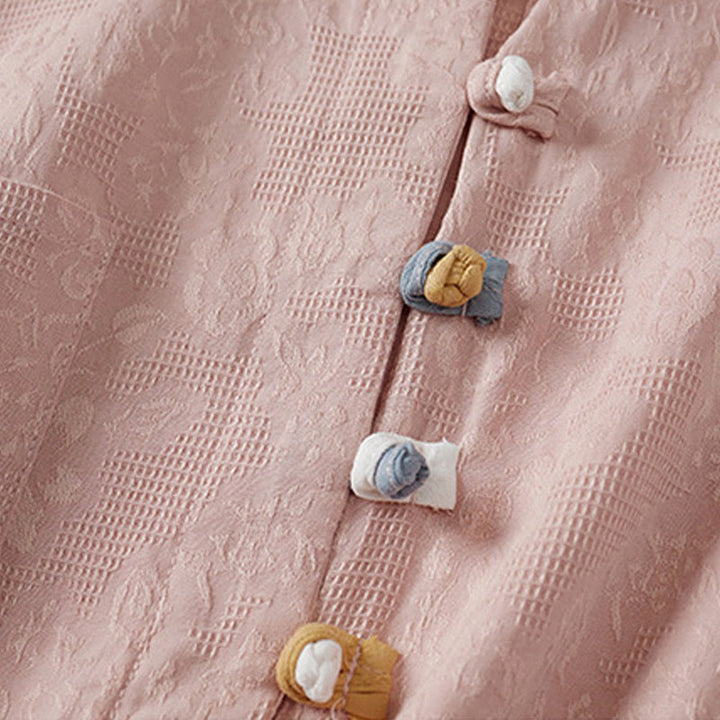 Chemise femme à manches courtes, manches courtes, motif floral coloré et grenouille , Buddha Stones - image 7