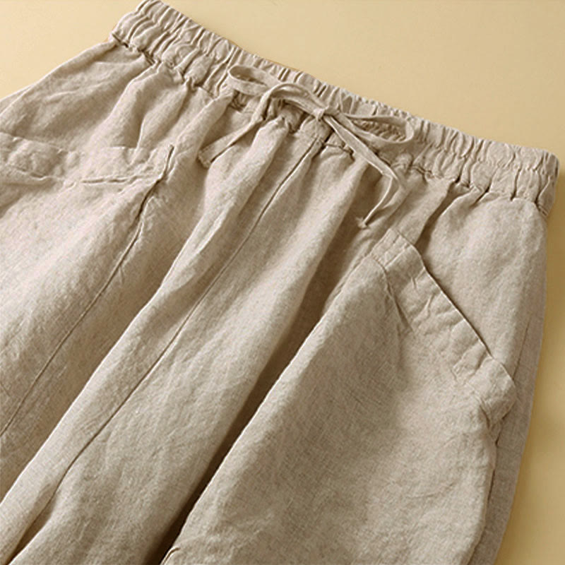 Pantalon Capri uni à poches Buddha Stones Commute pour femme - image 13