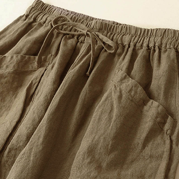 Pantalon Capri uni à poches Buddha Stones Commute pour femme - image 1