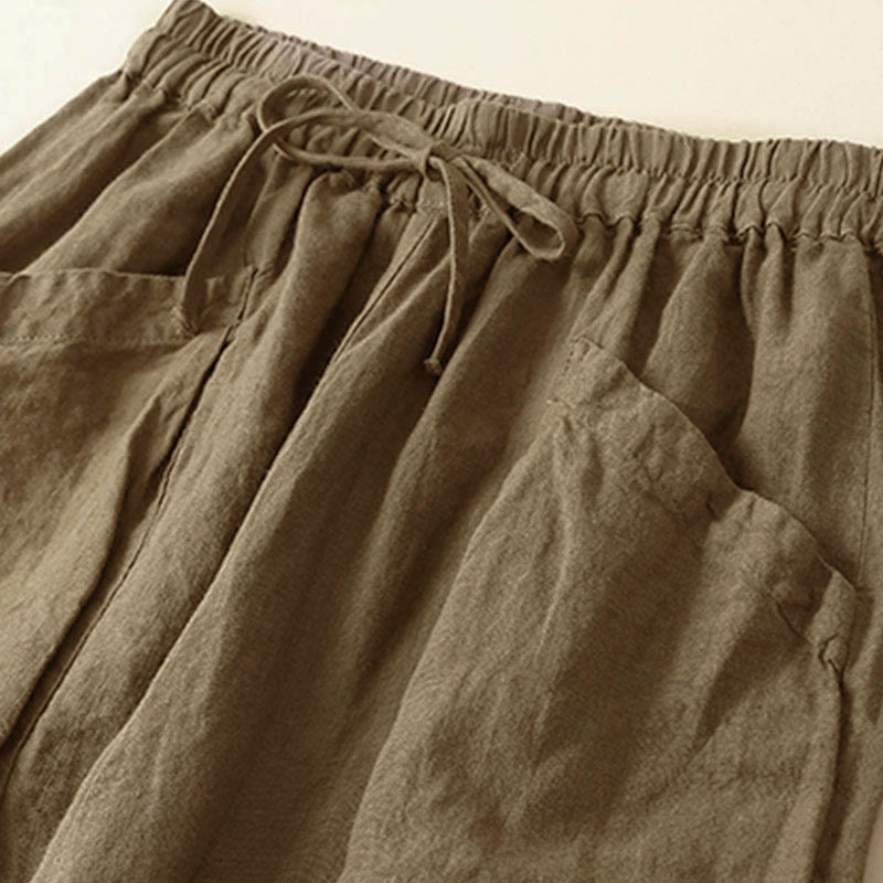 Pantalon Capri uni à poches Buddha Stones Commute pour femme - image 1