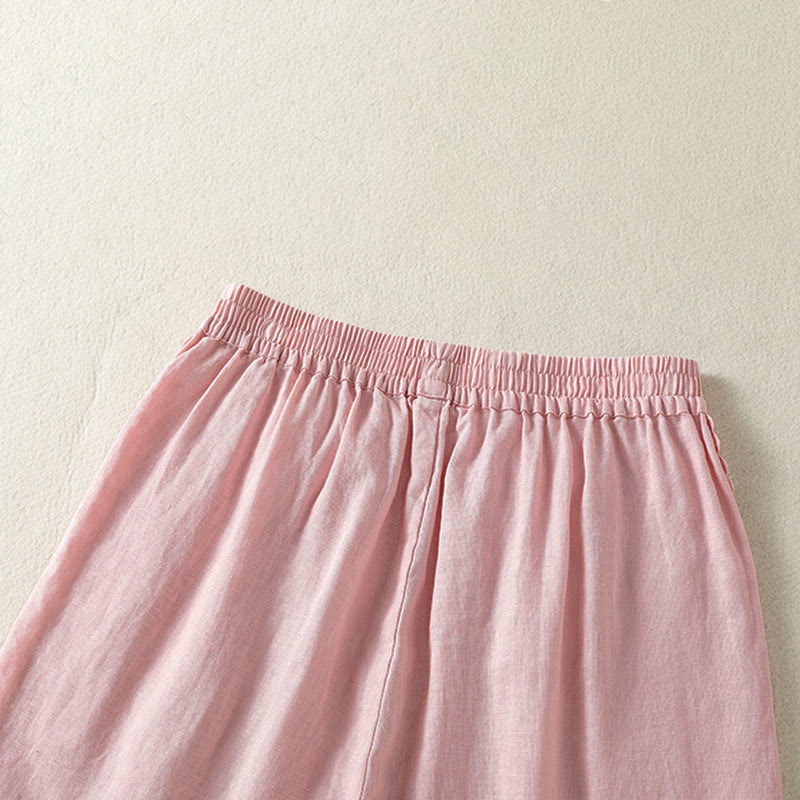 Buddha Stones Short d'été bohème décontracté pour femme, uni, avec dentelle décorative sur les côtés et poches - image 18