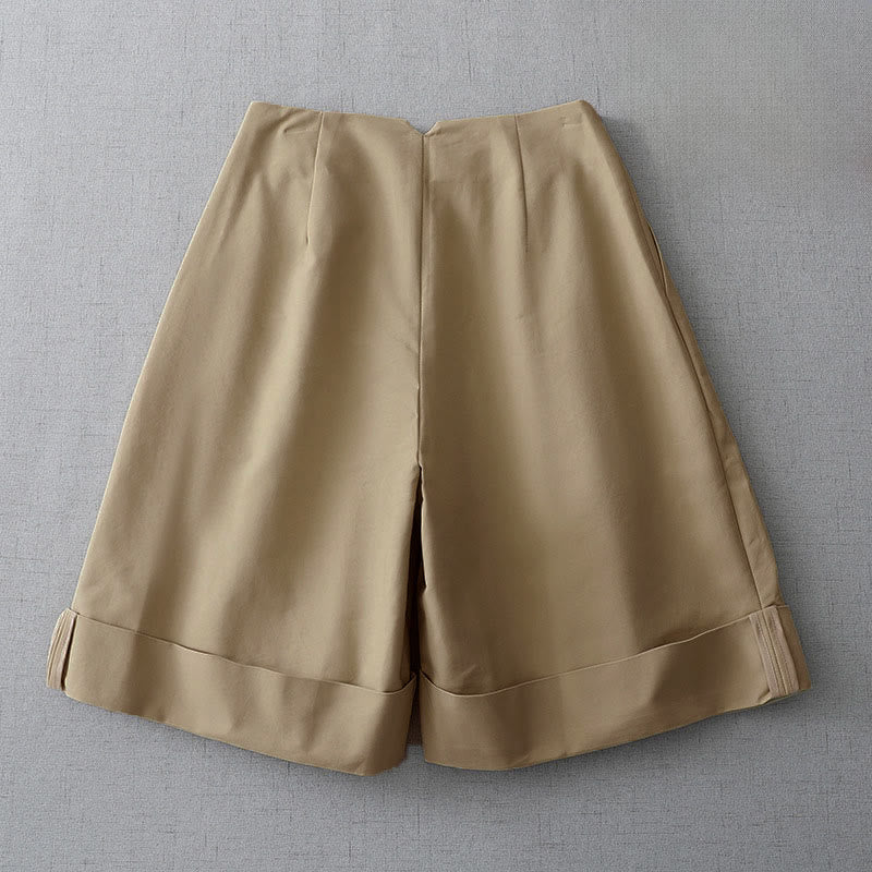 Buddha Stones Short d'été minimaliste et élégant pour femme, avec fermeture éclair et poches. - image 1