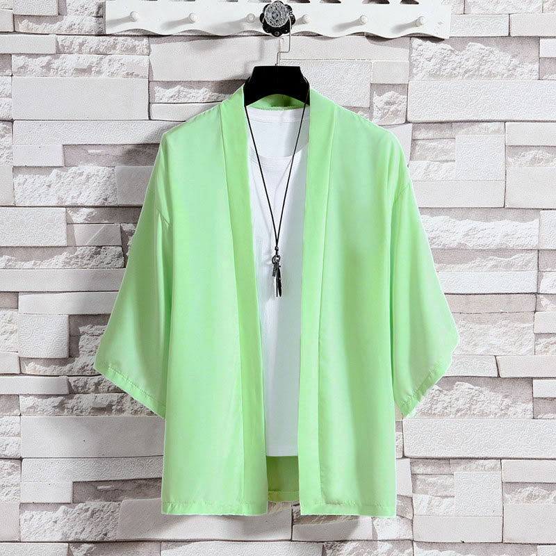 Kimono pour homme, couleur unie, motif Buddha Stones , ouvert sur le devant - Vert (veste seulement) - US/UK/AU46，EU56 (5XL) - image 24
