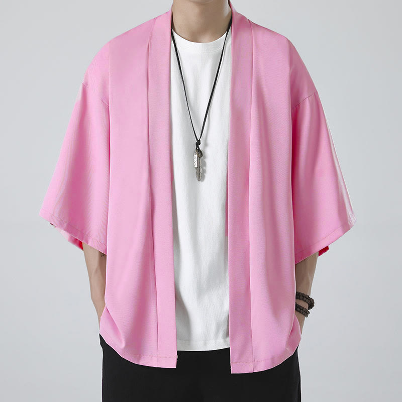 Kimono pour homme, couleur unie, motif Buddha Stones , ouvert sur le devant - image 18