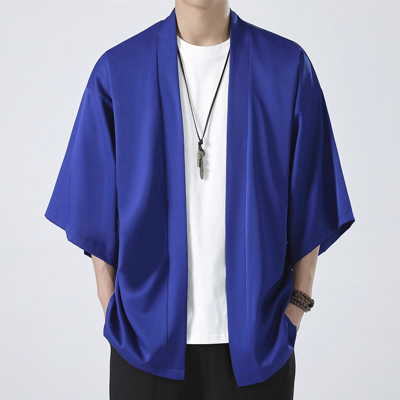 Kimono pour homme, couleur unie, motif Buddha Stones , ouvert sur le devant - Bleu (veste seulement) - US/UK/AU46，EU56 (5XL) - image 20