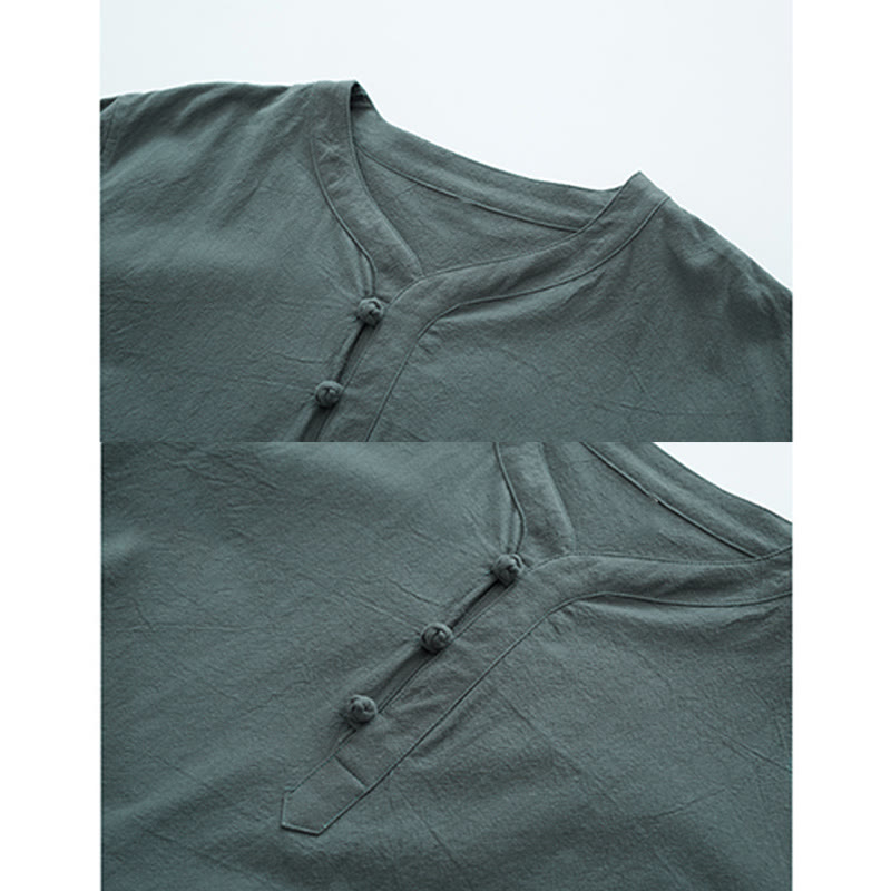Ensemble homme composé d'un t-shirt à manches courtes et d'un pantalon, de couleur unie, avec Buddha Stones - image 1