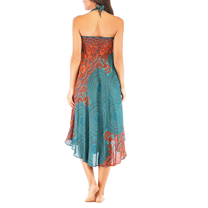 Robe bohème à lacets et fleurs rose des vents, style deux-en-un, avec Buddha Stones - image 5