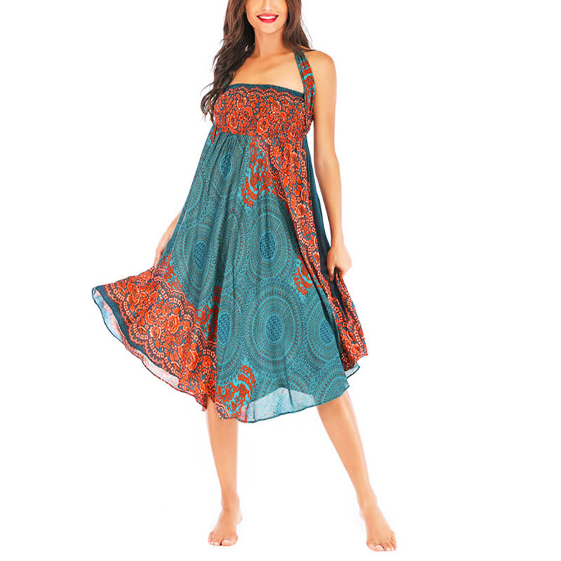 Robe bohème à lacets et fleurs rose des vents, style deux-en-un, avec Buddha Stones - image 6