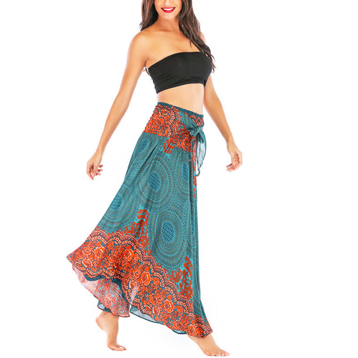 Robe bohème à lacets et fleurs rose des vents, style deux-en-un, avec Buddha Stones - image 3