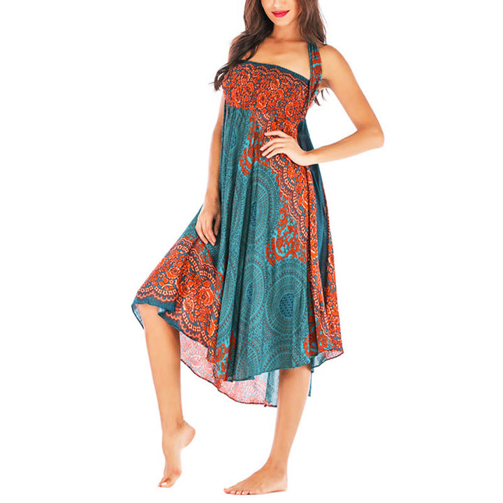 Robe bohème à lacets et fleurs rose des vents, style deux-en-un, avec Buddha Stones - image 2