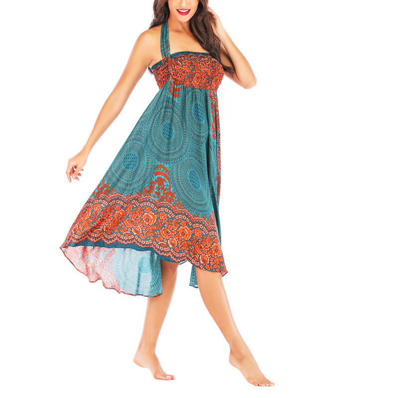 Robe bohème à lacets et fleurs rose des vents, style deux-en-un, avec Buddha Stones - image 7