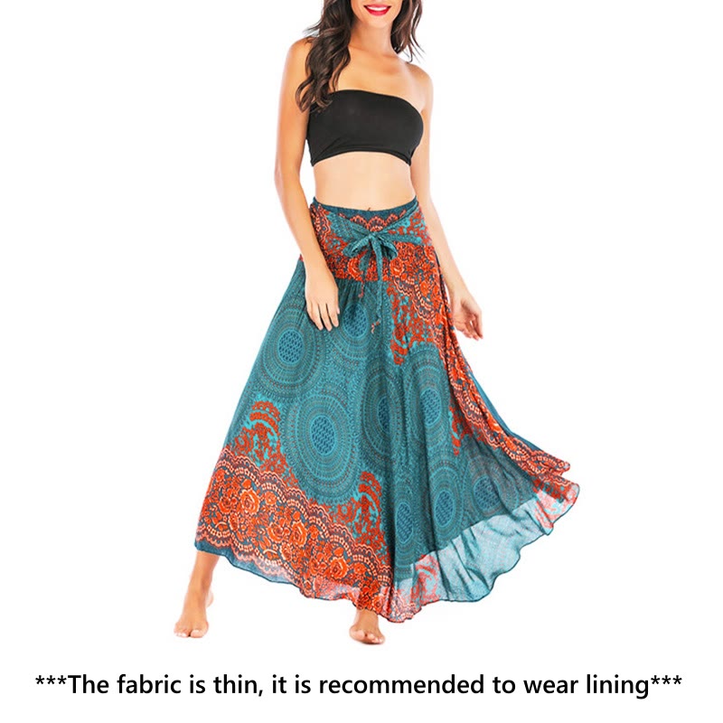 Robe bohème à lacets et fleurs rose des vents, style deux-en-un, avec Buddha Stones - image 1