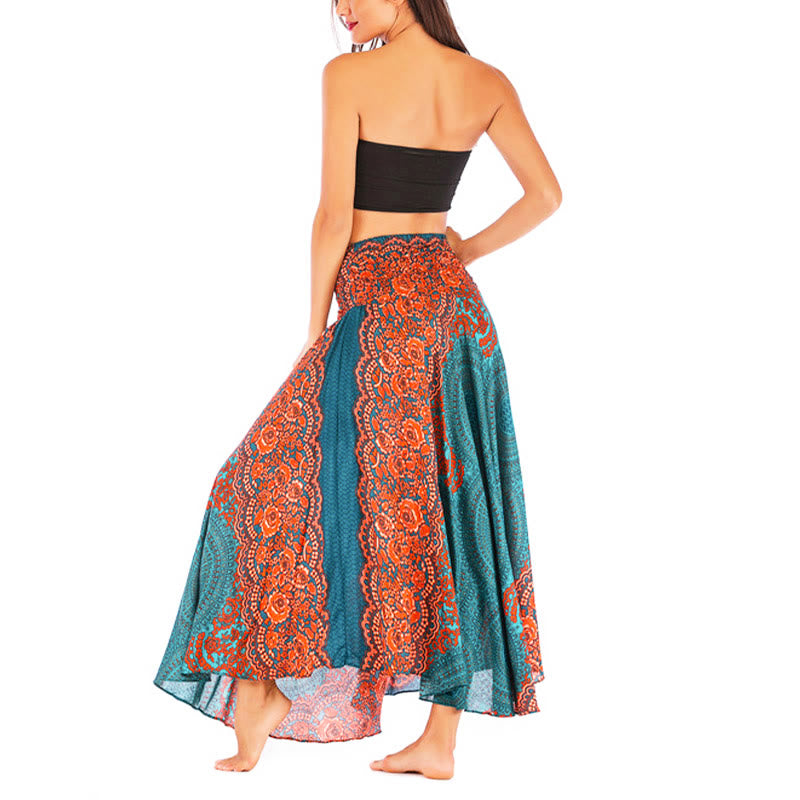 Robe bohème à lacets et fleurs rose des vents, style deux-en-un, avec Buddha Stones - image 4