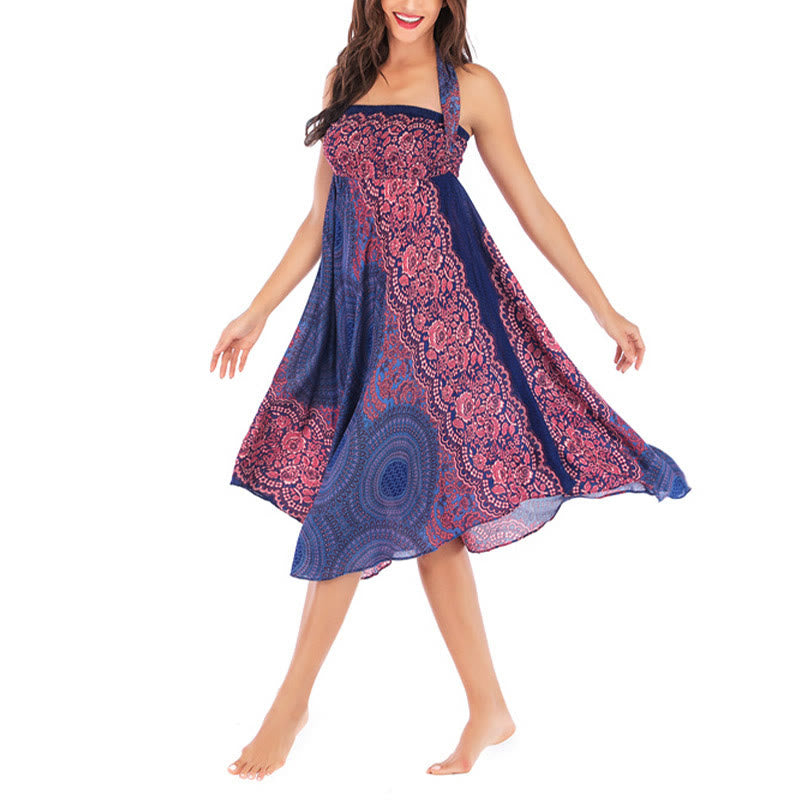 Robe bohème à lacets et fleurs rose des vents, style deux-en-un, avec Buddha Stones - image 15