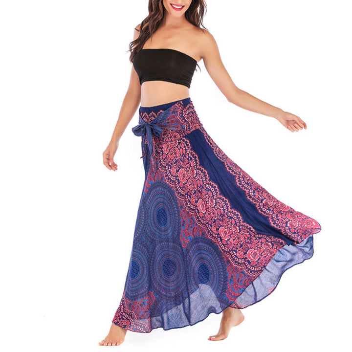 Robe bohème à lacets et fleurs rose des vents, style deux-en-un, avec Buddha Stones - image 12