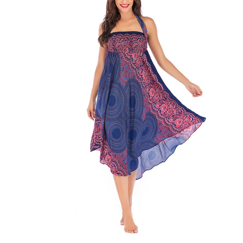 Robe bohème à lacets et fleurs rose des vents, style deux-en-un, avec Buddha Stones - image 11