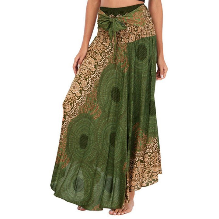 Robe bohème à lacets et fleurs rose des vents, style deux-en-un, avec Buddha Stones - Vert foncé - US4-12，UK/AU8-16，EU36-44 (F) - image 18