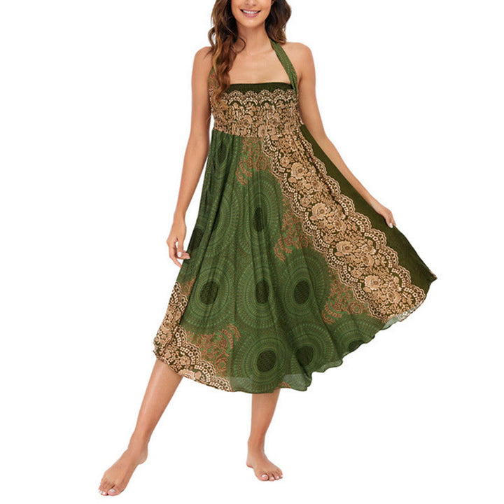 Robe bohème à lacets et fleurs rose des vents, style deux-en-un, avec Buddha Stones - image 20