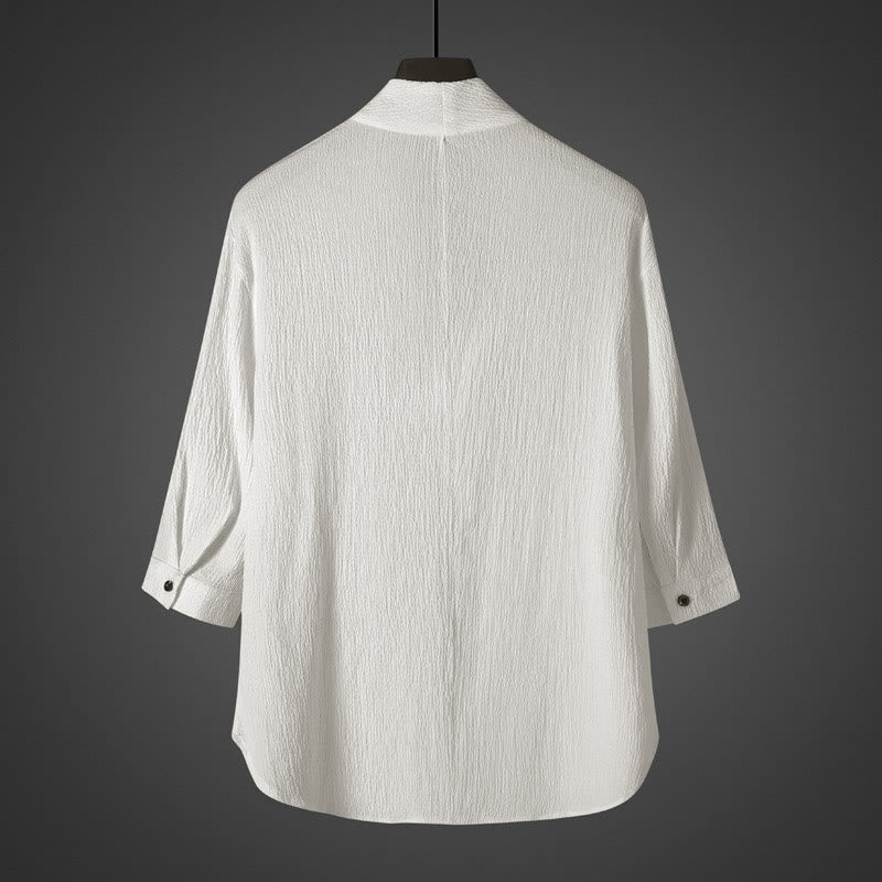 Chemise homme décontractée à manches trois-quarts et col en V Buddha Stones - image 1