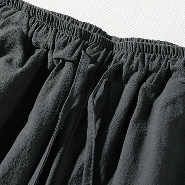 Ensemble de vêtements de méditation pour homme Buddha Stones (2 pièces) : T-shirt uni à col cranté, short large à poches. - image 12