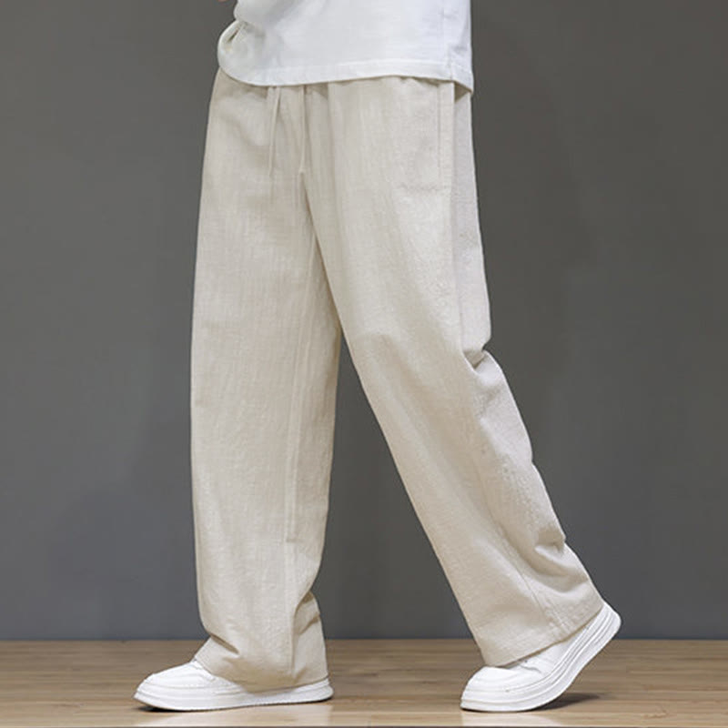 Pantalon d'été pour homme Buddha Stones, coupe droite, avec poches - Lin - US/UK/AU46，EU56 (5XL) - image 11