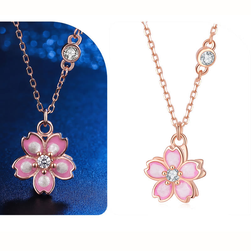 Collier avec pendentif rotatif en argent sterling 925 en forme de fleur de cerisier avec Buddha Stones - image 9