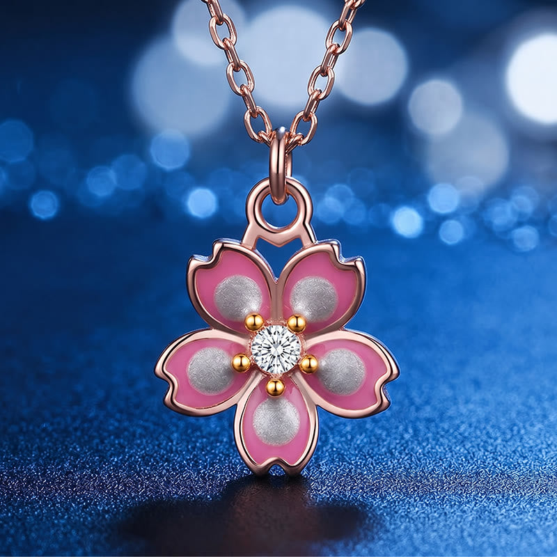 Collier avec pendentif rotatif en argent sterling 925 en forme de fleur de cerisier avec Buddha Stones - image 5