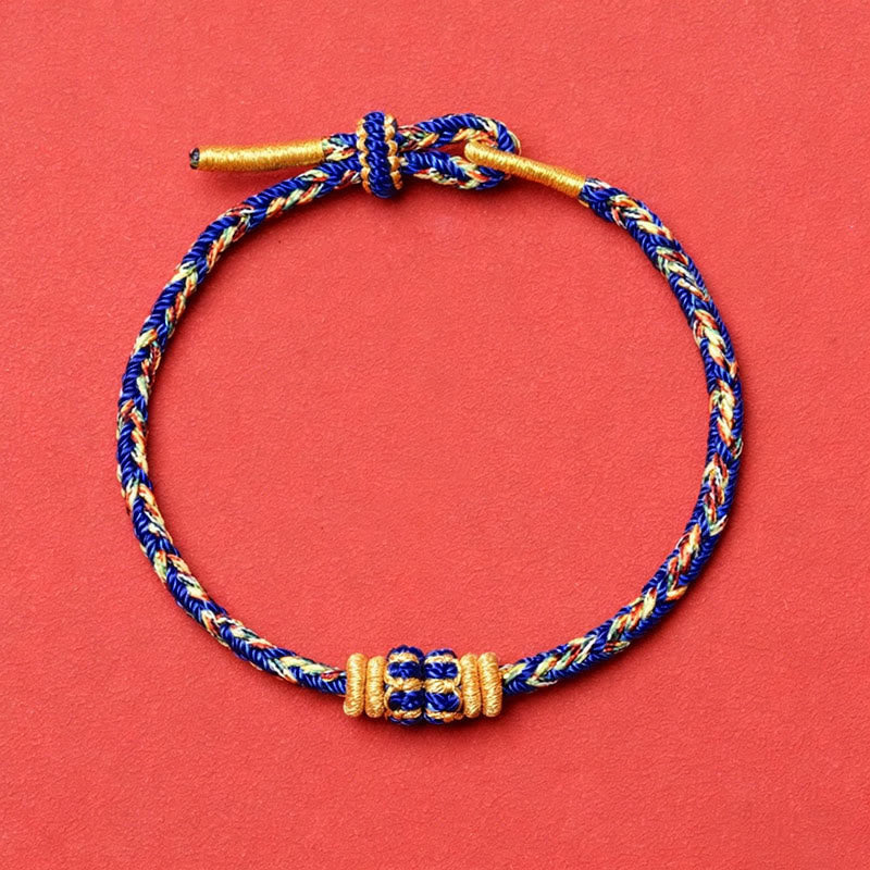 Buddha Stones Bracelet de paix Om Mani Padme Hum en corde tressée à la main - Bleu - Aucun accessoire - image 20