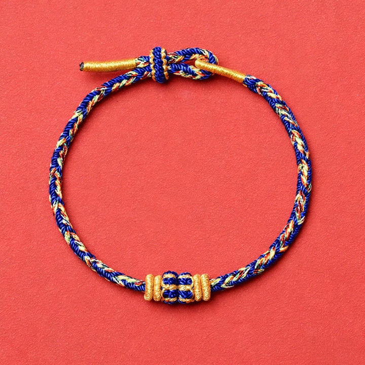 Buddha Stones Bracelet de paix Om Mani Padme Hum en corde tressée à la main - Bleu - Aucun accessoire - image 20