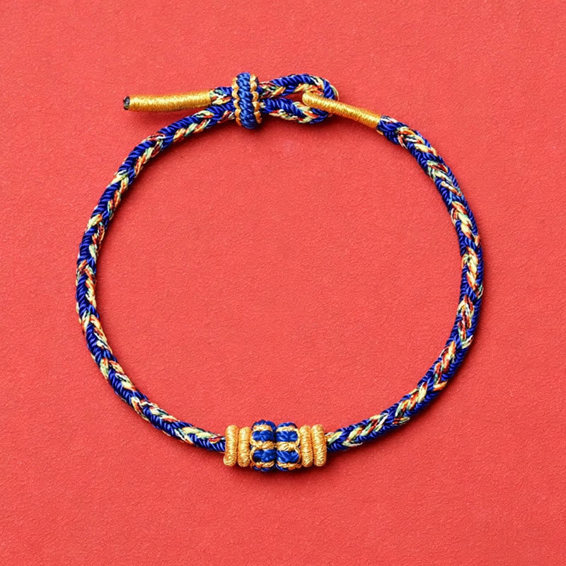 Buddha Stones Bracelet porte-bonheur en corde tressée à la main avec motif de carpes koï - Bleu sans accessoire - image 25