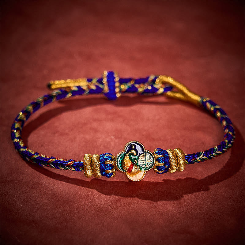 Buddha Stones Bracelet en corde tressée à la main représentant un poisson koi et le succès du Fu - image 17