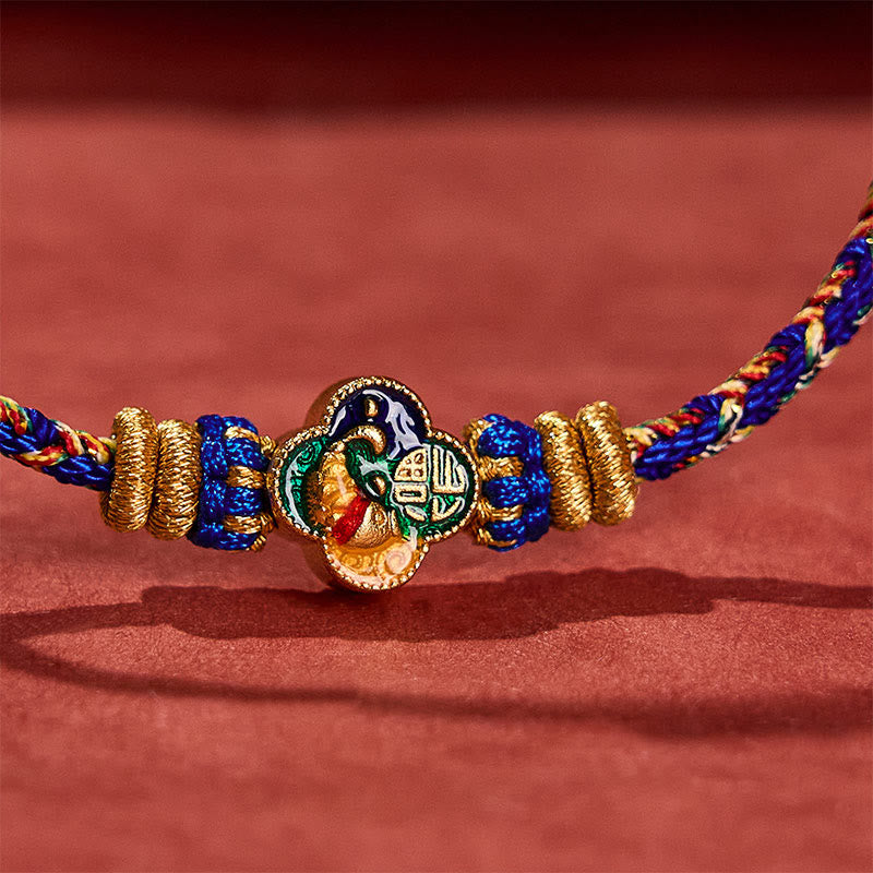 Buddha Stones Bracelet en corde tressée à la main représentant un poisson koi et le succès du Fu - image 18
