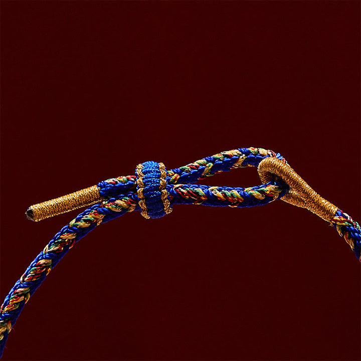 Buddha Stones Bracelet en corde tressée à la main avec double motif de carpes koï dorées, résistant et solide - image 12