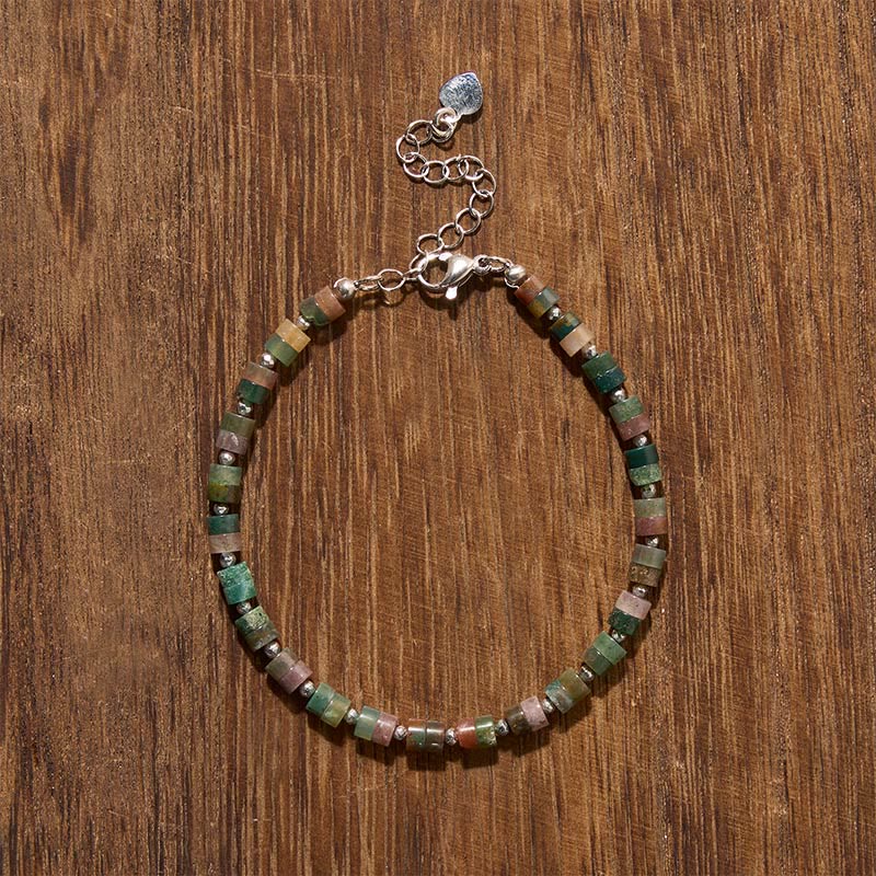 Buddha Stones Bracelet à perles plates apaisantes en améthyste, œil de tigre, quartz rose, jaspe bleu tacheté et obsidienne noire - image 41
