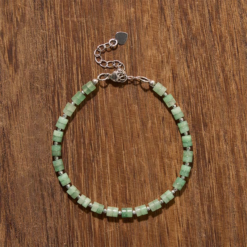 Buddha Stones Bracelet à perles plates apaisantes en améthyste, œil de tigre, quartz rose, jaspe bleu tacheté et obsidienne noire - image 26