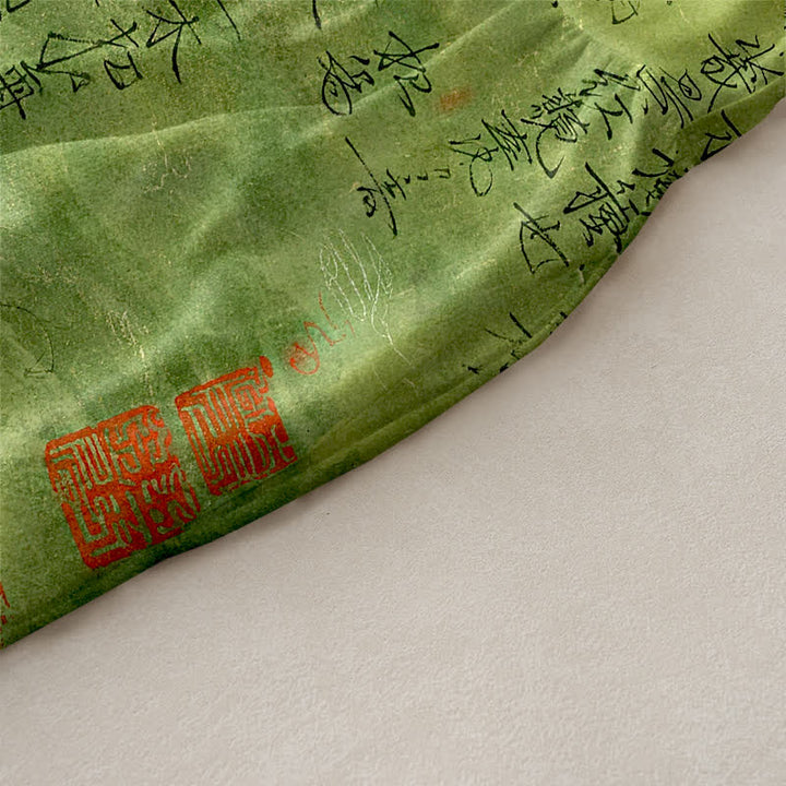 Buddha Stones Robe midi d'été décontractée pour femme, sans manches, avec poches, ornée d'un motif de sceau calligraphique chinois. - image 2