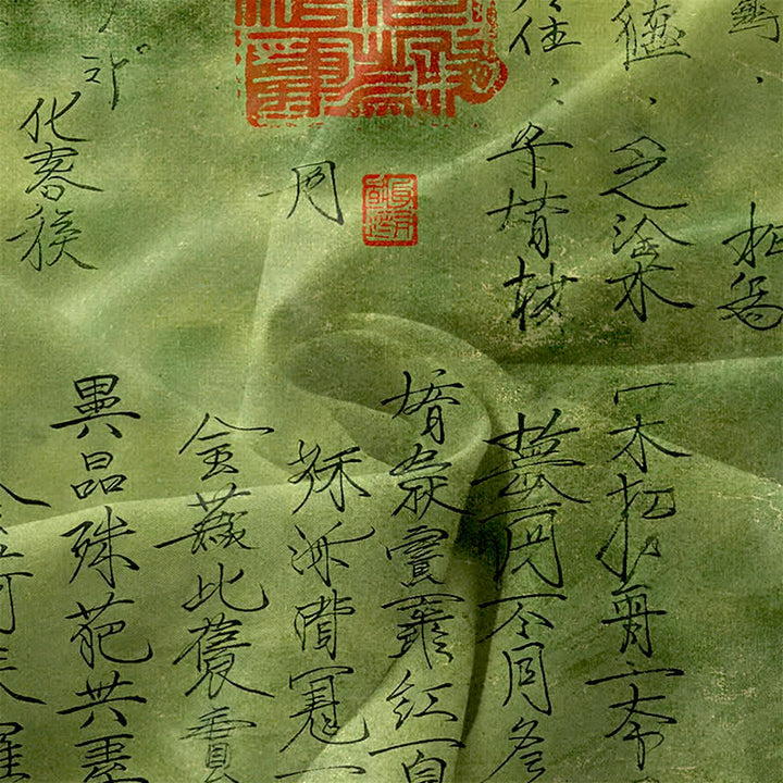 Buddha Stones Robe midi d'été décontractée pour femme, sans manches, avec poches, ornée d'un motif de sceau calligraphique chinois. - image 3