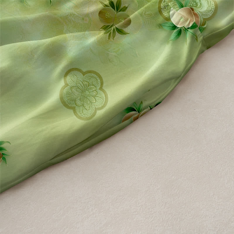 Buddha Stones Robe midi d'été décontractée rose à motif floral et feuilles, sans manches, avec poches. - image 2