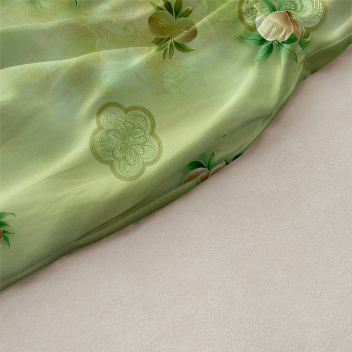 Buddha Stones Robe midi d'été décontractée rose à motif floral et feuilles, sans manches, avec poches. - image 2
